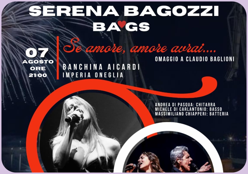 Musica e solidarietà: il 7 agosto a Imperia il concerto di Serena Bagozzi per il Cuore di Martina